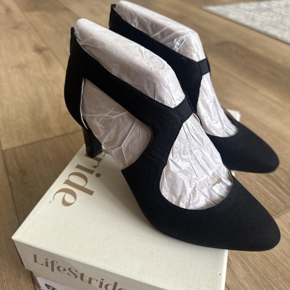 Lifestride Giovanna 2 Black Sueded High Heels G0661F2004 Dancing Cushioned 7